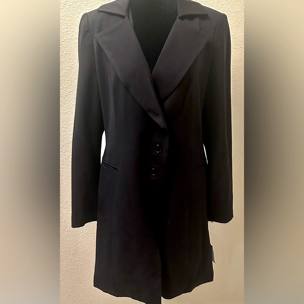 INSIGHT NEW YORK -double-breasted long Blazer Size:10 Color:Black